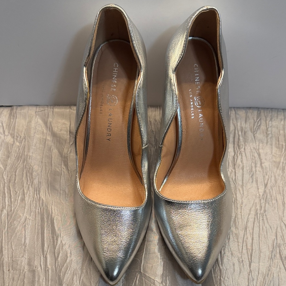 Chinese Laundry Metallic Silver Heels